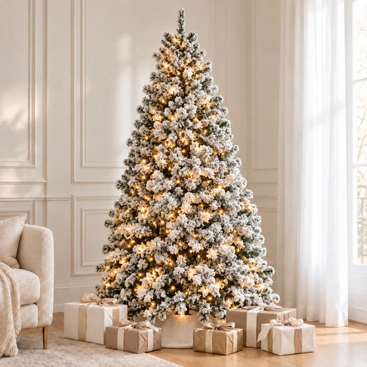 7 ft Pre-Lit Snow Christmas Tree